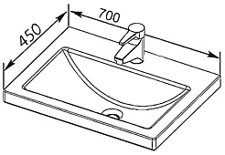 Aquanet Раковина SenSea 70 TS-27762 – фотография-2